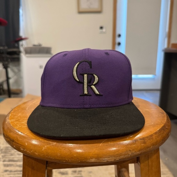 New Era Colorado Rockies Inaugural Year 1993 Fitted Hat Purple Black Gold EUC - Picture 5 of 8